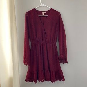 H&M Maroon Midi Dress